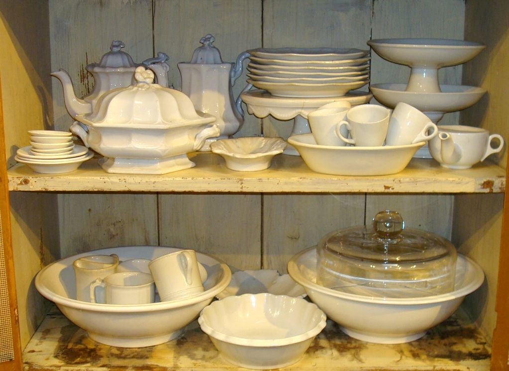 American LARGE COLLECTION OF OVER 50 PEICES OF  19THC IRONSTONE