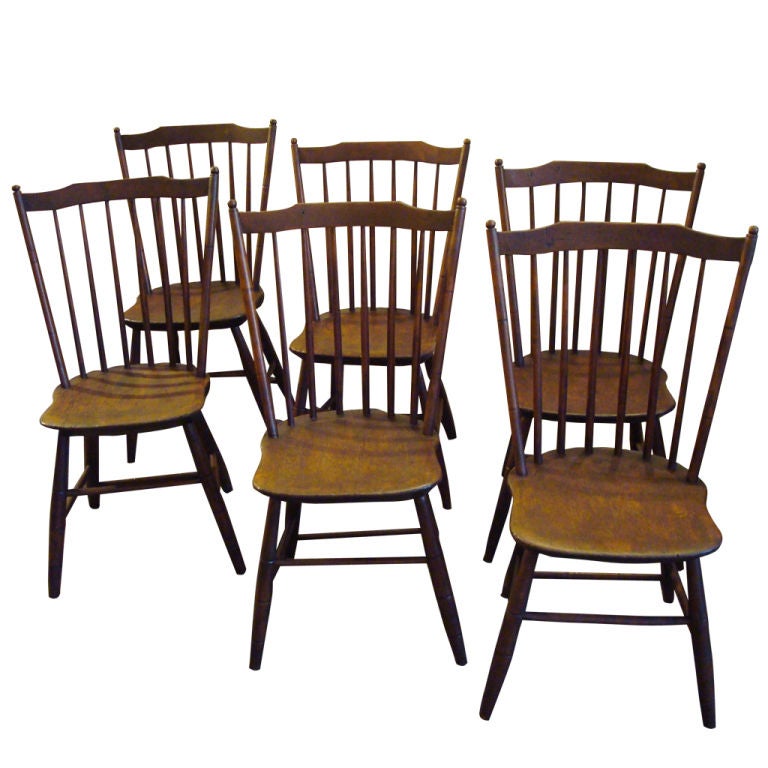 19THC STEP DOWN  WINDSOR CHAIRS FROM NEW ENGLAND/CIRCA 1820