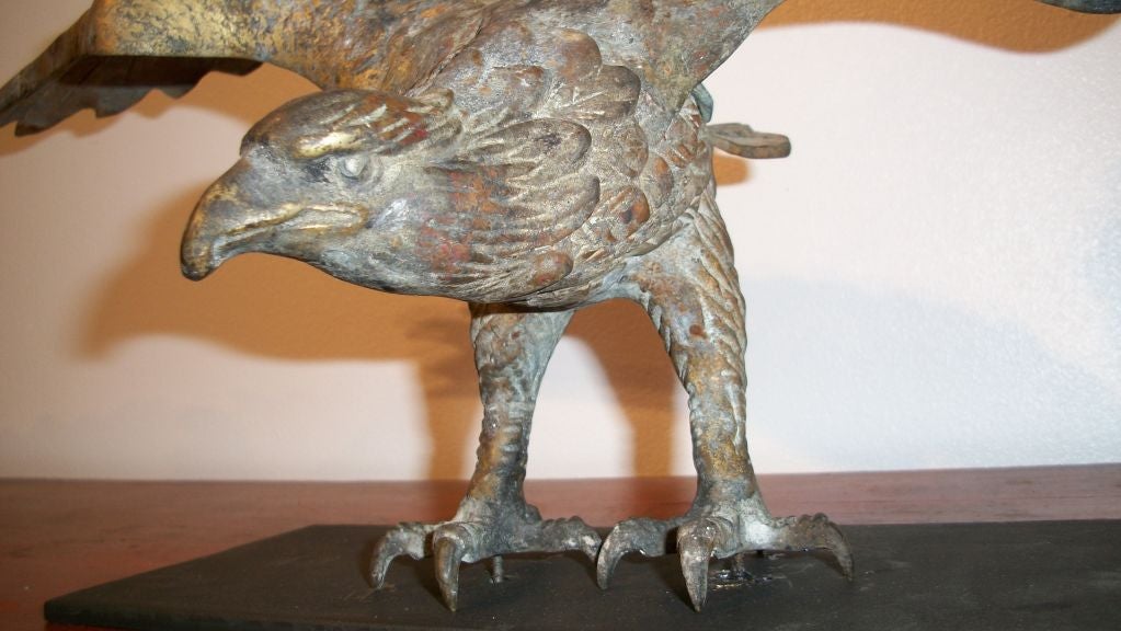 19TH C. BRASS EAGLE  ON AN IRON MOUNT