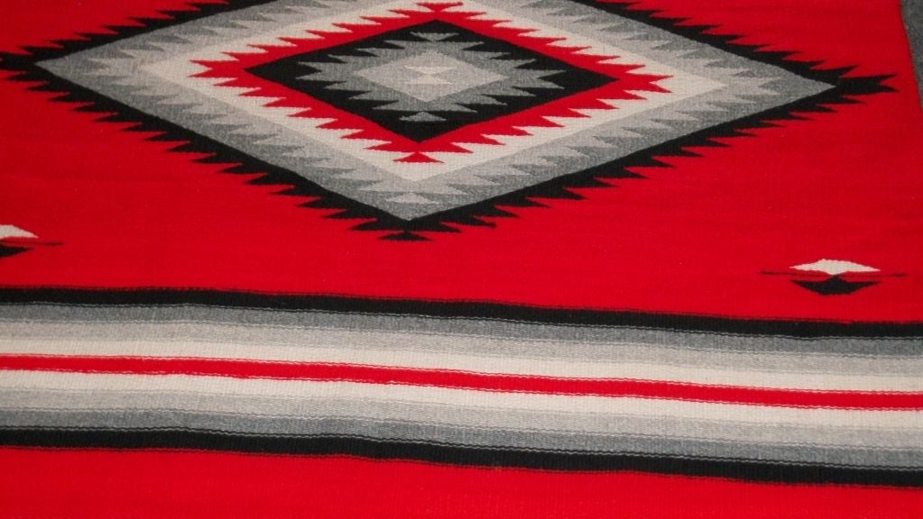 American VIBRANT 1950'S NAVAJO WEAVING/RUG