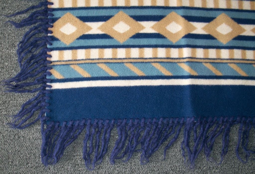 BEACON FRINGED INDIAN DESIGN BLANKET W/ORIGINAL LABEL