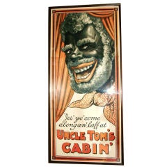 Vintage FRAMED 19TH C "UNCLE TOM'S CABIN" POSTER-SIGNED ROBERT KEMP