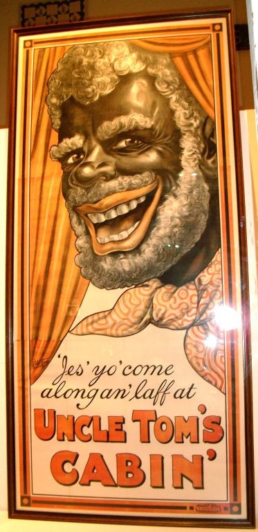 FRAMED 19TH C "UNCLE TOM'S CABIN" POSTER-SIGNED ROBERT KEMP