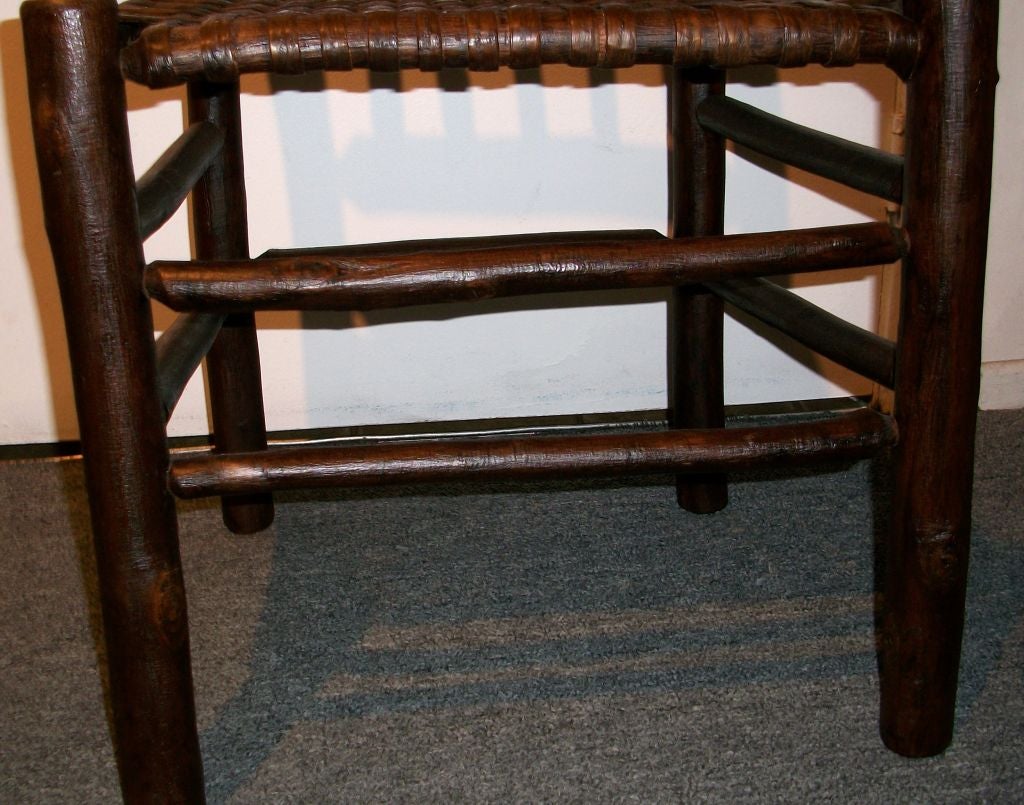 20th Century 1920'S OLD HICKORY SIDE CHAIR W/ WOVEN SPLINT SEAT