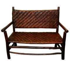 OLD HICKORY SETTEE FROM MARTINSVILLE, INDIANA  ALL ORIGINAL