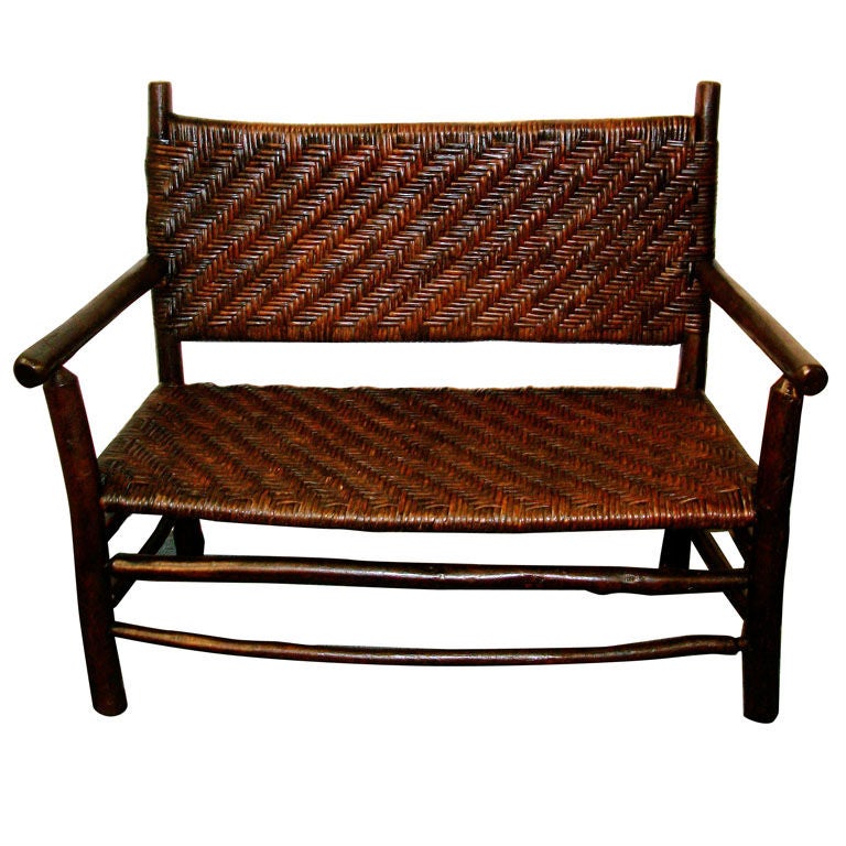 OLD HICKORY SETTEE FROM MARTINSVILLE, INDIANA ALL ORIGINAL at 1stDibs