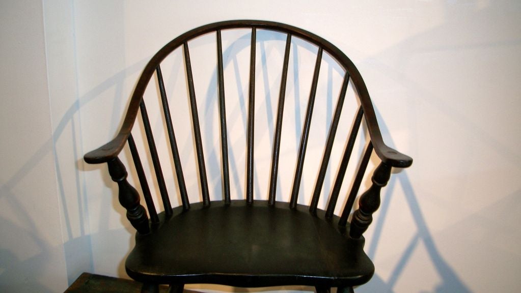 RARE 19THC ORIGINAL OLD SURFACE CHILDS WINDSOR CHAIR