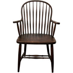 19TH C. NINE SPINDLE BACK WINDSOR CHAIR IN NATURAL STAIN SURFACE