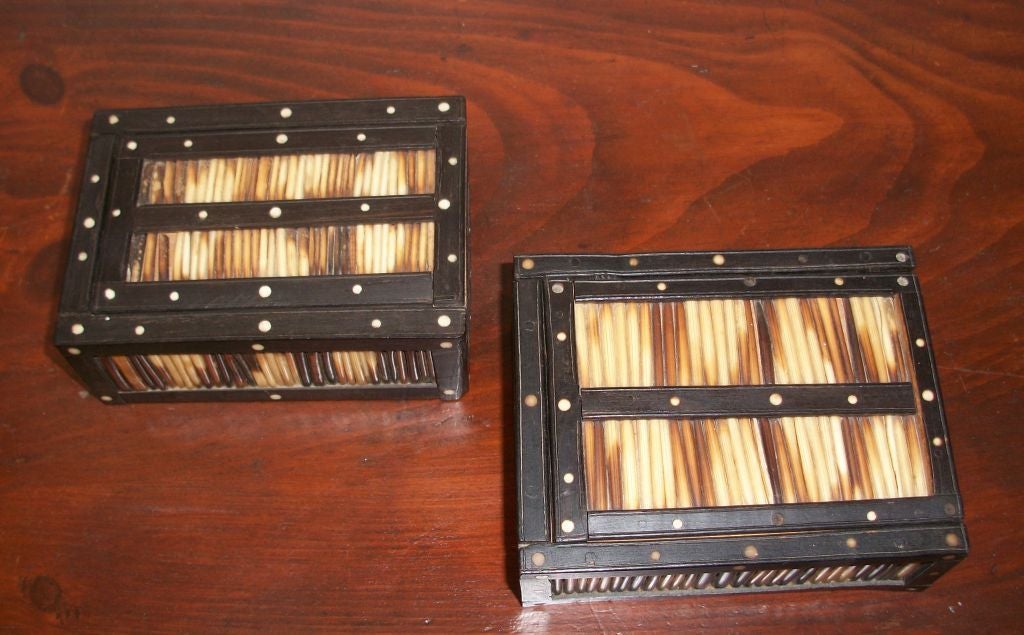 PAIR OF PORCUPINE NEEDLE BOXES