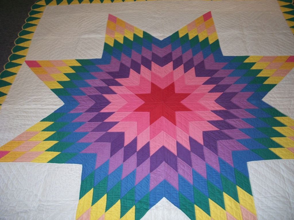 20TH C. PASTEL STAR QUILT FROM PENNSYLVANIA