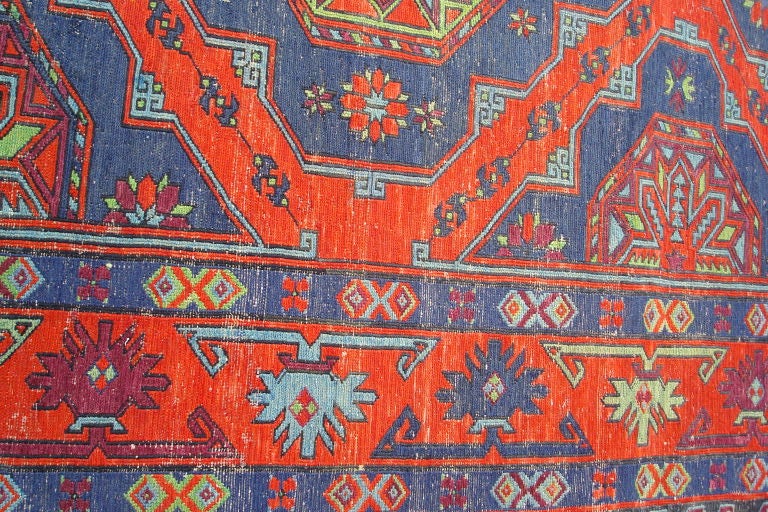 Wool 1900 RUSSIAN WOOL HAND HOOKED RUG W/ORIGINAL FRINGE