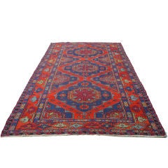 1900 RUSSIAN WOOL HAND HOOKED RUG W/ORIGINAL FRINGE