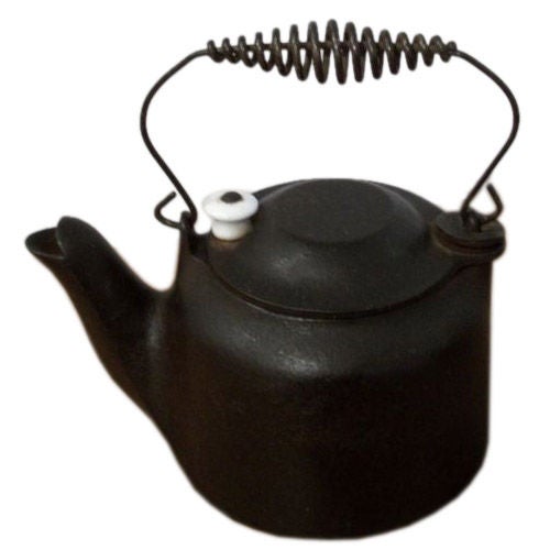 19th C. Miniature Iron Tea Kettle with Porcelain Knob For Sale at 1stdibs