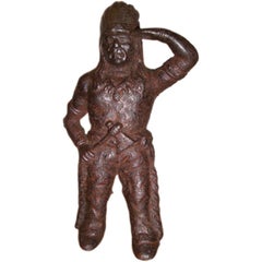 19TH C. CAST IRON STANDING INDIAN CHIEF  BANK