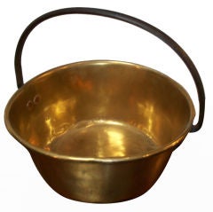 Antique BRASS FIREPLACE KETTLE