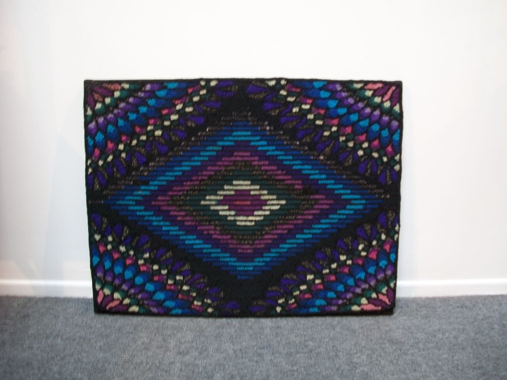 American 20th Century P.A. Mennonite Geometric Mounted Rug For Sale