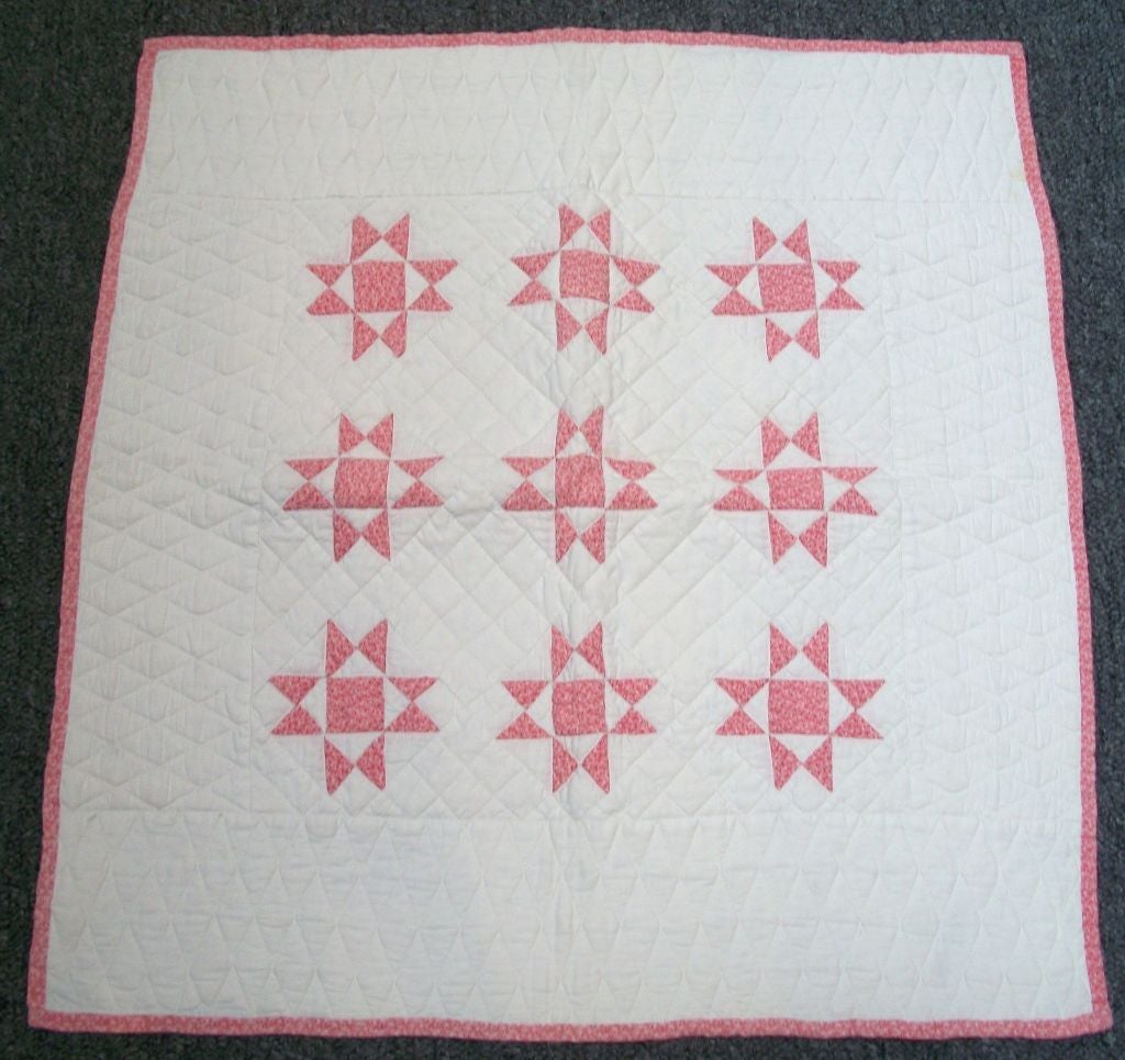 19th Century Eight Point Star Quilt In Good Condition In Los Angeles, CA