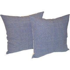 Antique 19th Century Linen Plaid Pillows