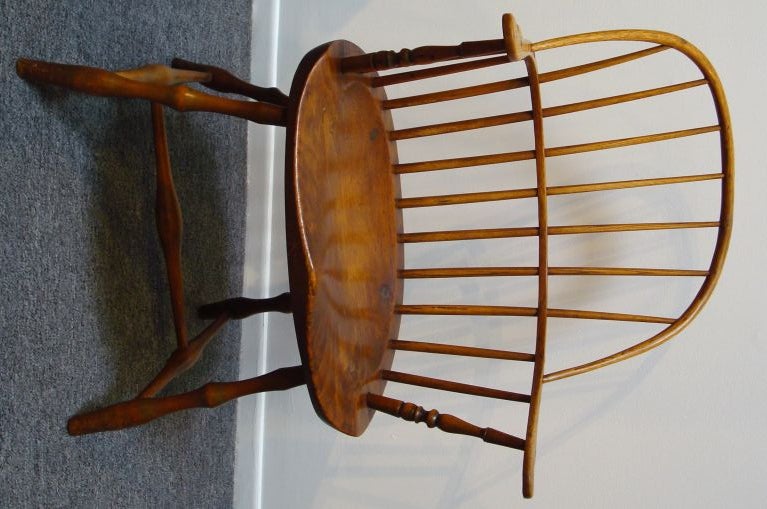 18th Century and Earlier 18TH C.  NEW ENGLAND  SACK  BACK WINDSOR ARM CHAIR