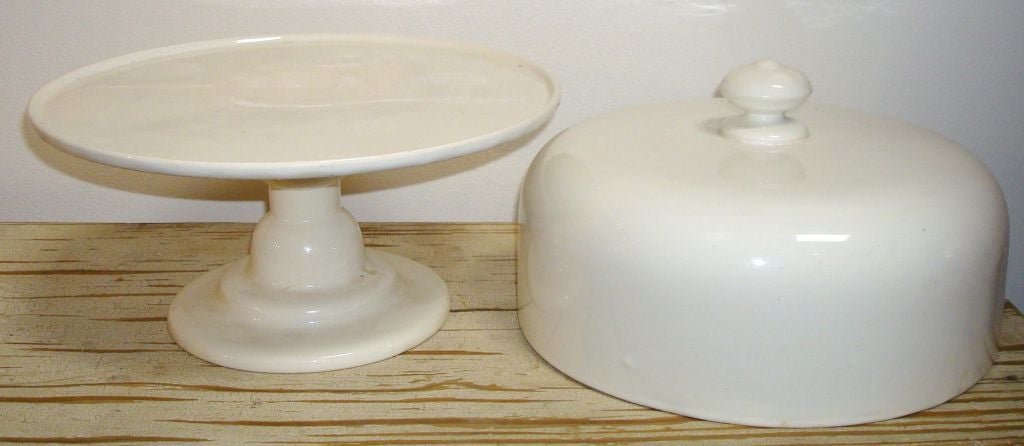 19TH C. IRONSTONE CAKE DISH