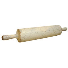 19TH C. ORIGINAL WHITE PAINTED ROLLING PIN