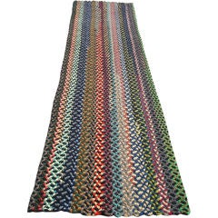 Vintage BEAUTIFUL MULTI COLORED RECTANGULAR MENNONITE BRAIDED RUG.