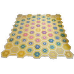 1930'S FLOWER GARDEN QUILT IN PASTEL COLORS