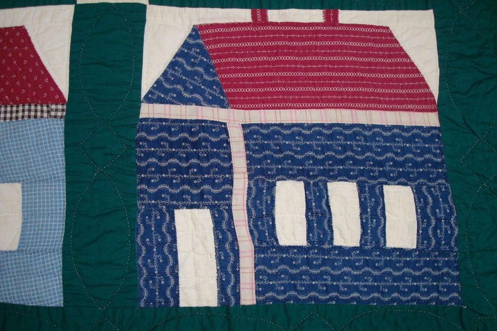 American Early 20th Century Folky School House Quilt