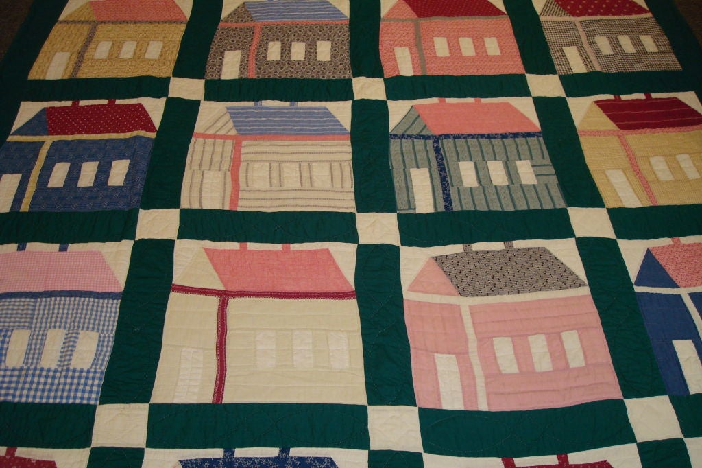 Early 20th Century Folky School House Quilt 1