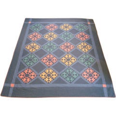 Vintage 1940'S GEOMETRIC AMISH QUILT FROM OHIO