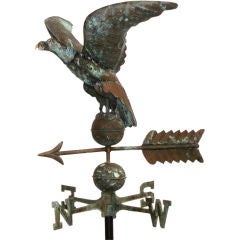 19THC EAGLE WEATHERVANE W/ GREAT ORIGINAL SURFACE