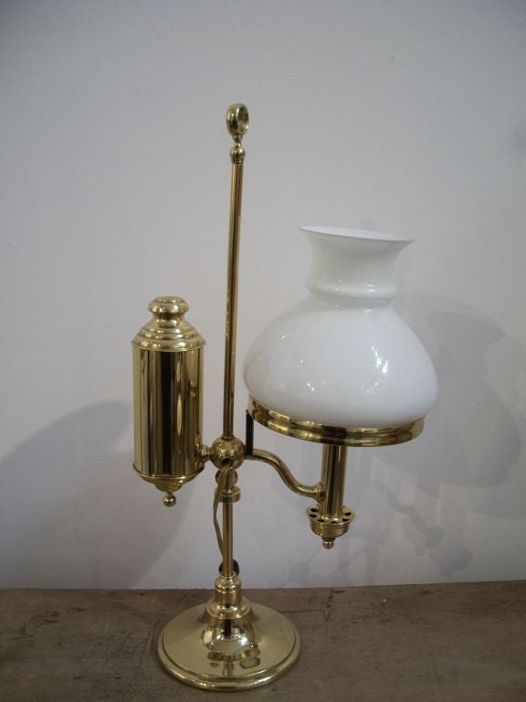 19TH C. ELECTRIFIED STUDENT LAMP 1