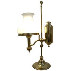 Antique 19TH C. ELECTRIFIED STUDENT LAMP
