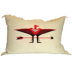 Indian Weaving Pillow with Red Bird