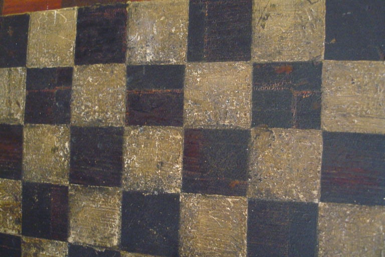 19TH C. ORIGINAL PAINTED REVERSIBLE CHECKERBOARD In Good Condition In Los Angeles, CA
