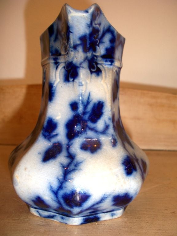 19TH C. RARE FLO-BLUE MINIATURE CREAM PITCHER