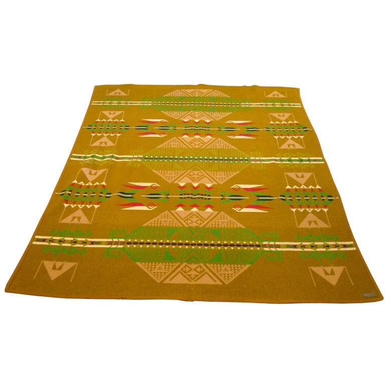RARE and EARLY PENDLETON REVERSABLE BLANKET W/LABEL at 1stDibs