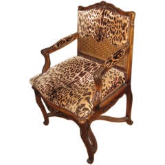Single French Arm Chair In Leopard