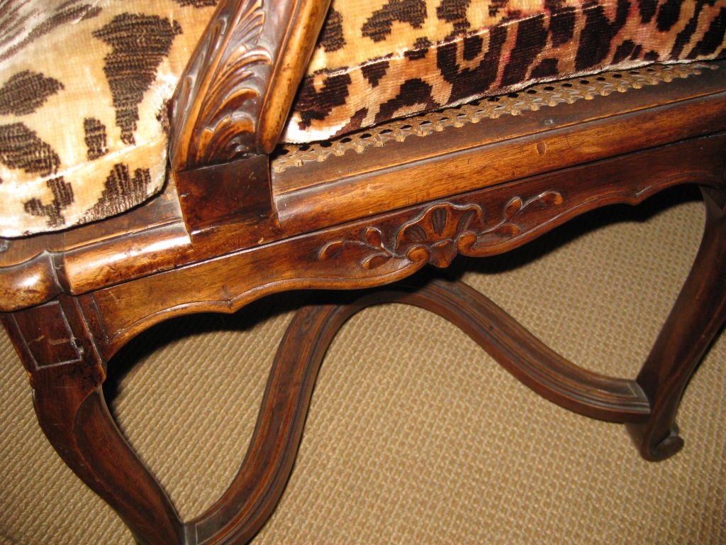 20th Century Single French Arm Chair In Leopard For Sale