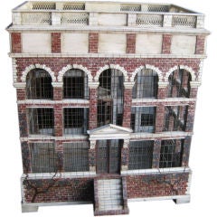 Large Architectural Bird Cage with Later Custom Base