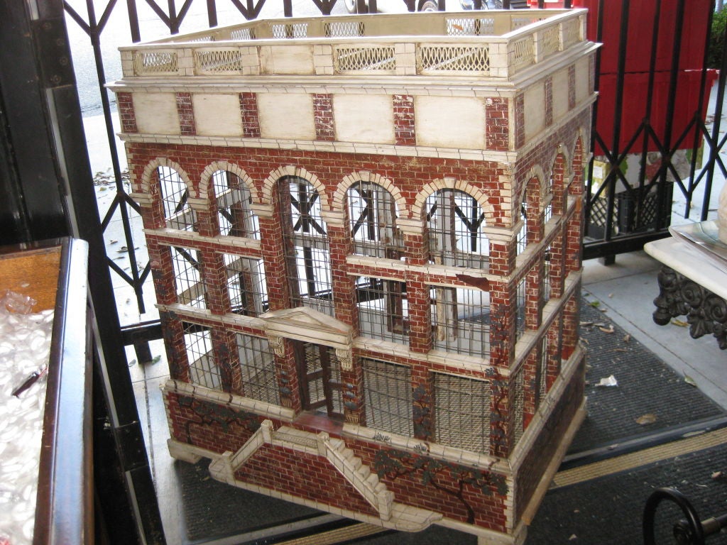 Large Architectural Bird Cage with Later Custom Base For Sale 2