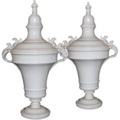 Vintage Large Pair of French Apothecary Jars or Urns