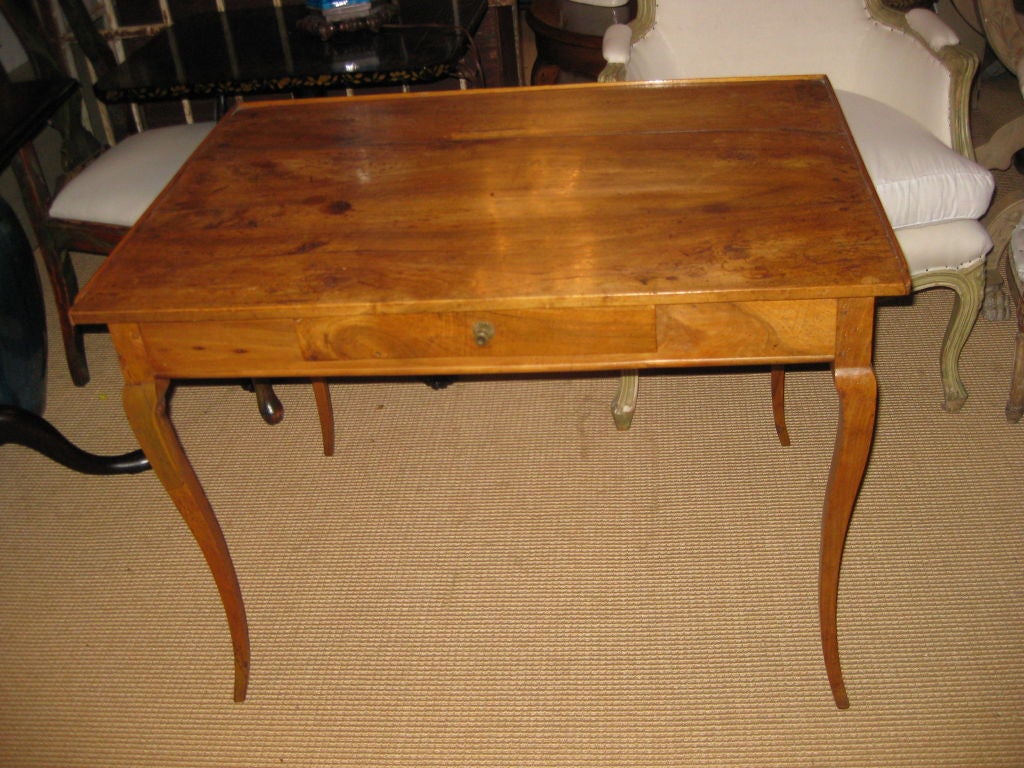 French Fruitwood Table With One Drawer