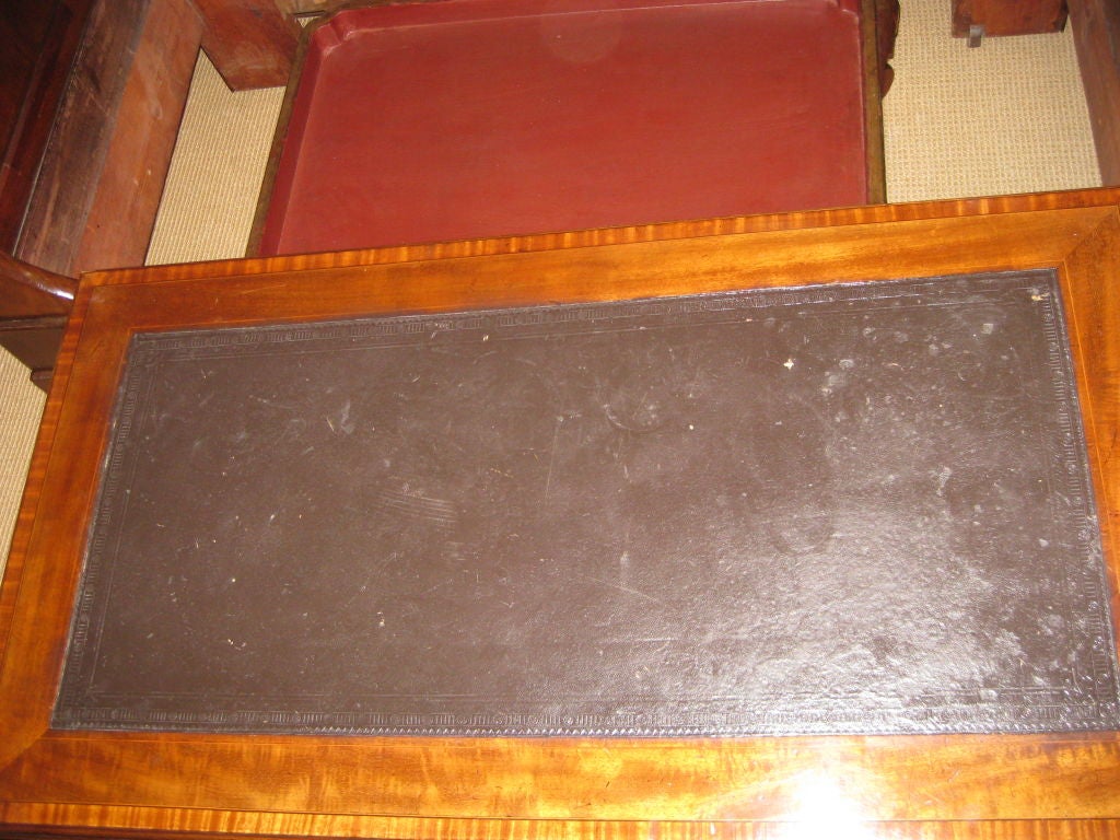 Mahogany Small English Desk With Leather Top For Sale