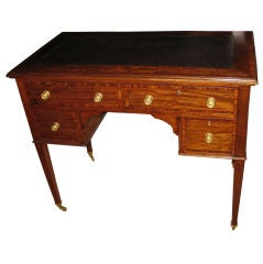 Small English Desk With Leather Top