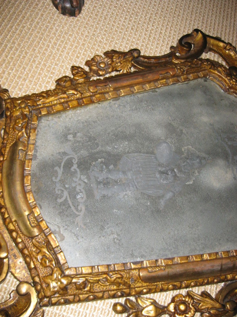 19th Century Large Pair of Reverse Etched Venetian Mirrors For Sale