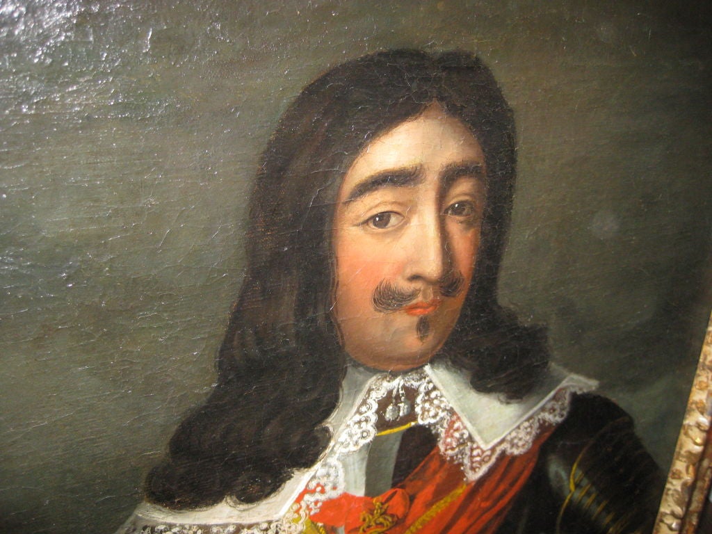 Most likely 17th C Portrait with lot's of overpainted areas and in new frame.