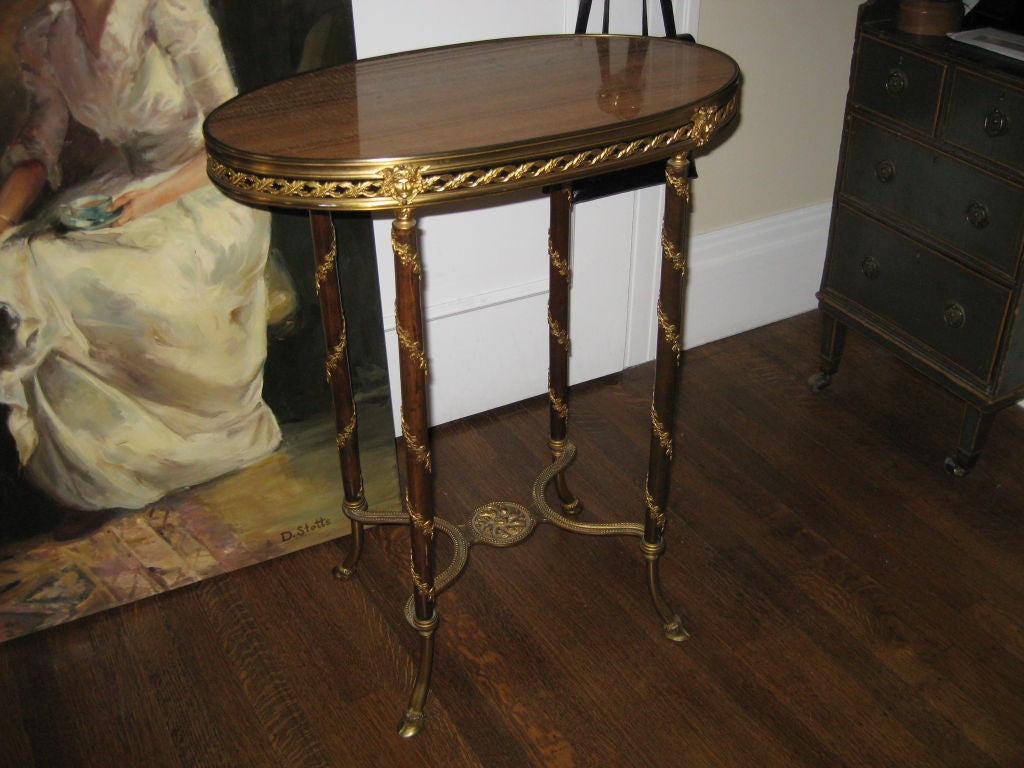 Russian Side Table In Bronze and Stone
