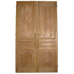 Antique Large Pair of Stripped French Doors
