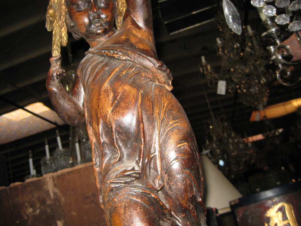 19th C Figural Carved Italian Base